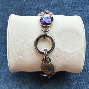 Lia Sophia Silver Bracelet with Purple Gemstone